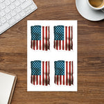 Rustic American Flags - Sticker sheet